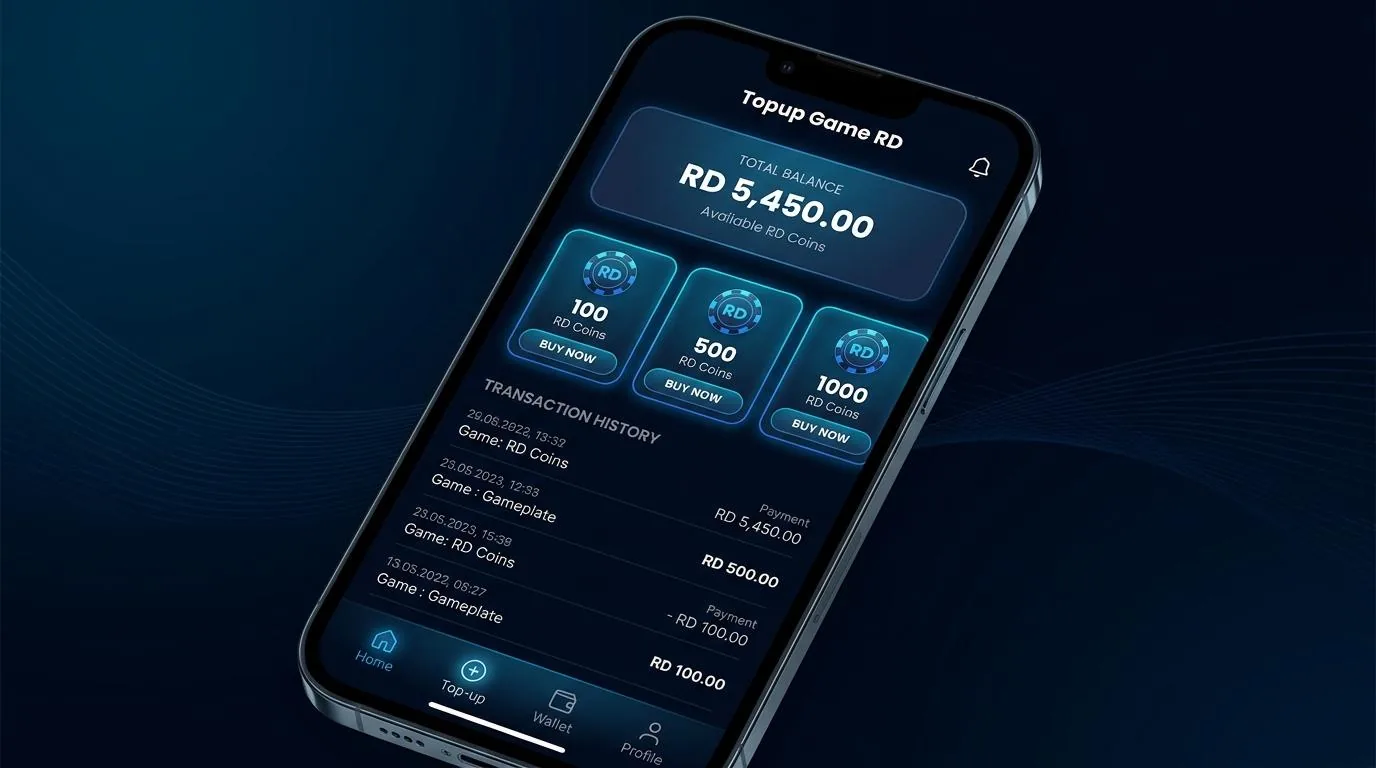 Screenshot topup game RD di 92fungame — chip & koin emas